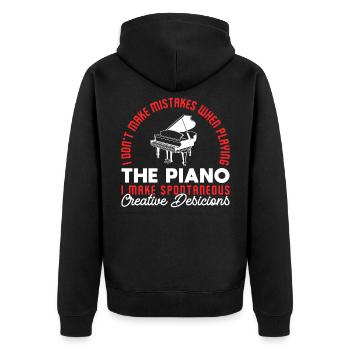 Pianist I DonT Make Mistakes When - Unisex Premium Organic Zip Hoodie - black - Back - Nico (187cm)