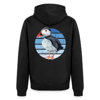 Puffin Parrot Lunde Bird Cadeau - Veste à capuche bio Premium Unisexe - noir - Dos - Nico (187cm)