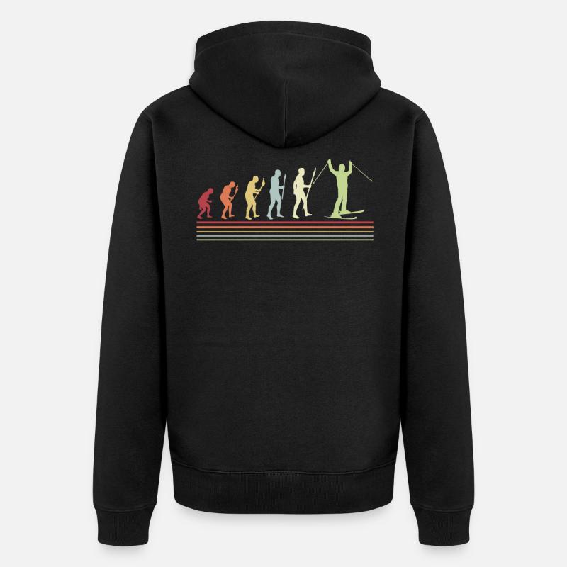 Skiing Evolution Skis Winter - Unisex Premium Organic Zip Hoodie - black