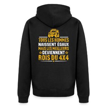 les meilleurs deviennent rois du 4x4 pilote de 4x4 - Veste à capuche bio Premium Unisexe - noir - Dos - Nico (187cm)