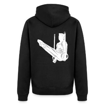 Gymnastics Silhouette - Unisex Premium Bio Zip Hoodie - Schwarz - Hinten - Nico (187cm)