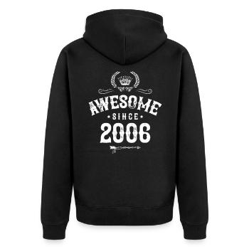 2006 génial depuis - Veste à capuche bio Premium Unisexe - noir - Dos - Nico (187cm)