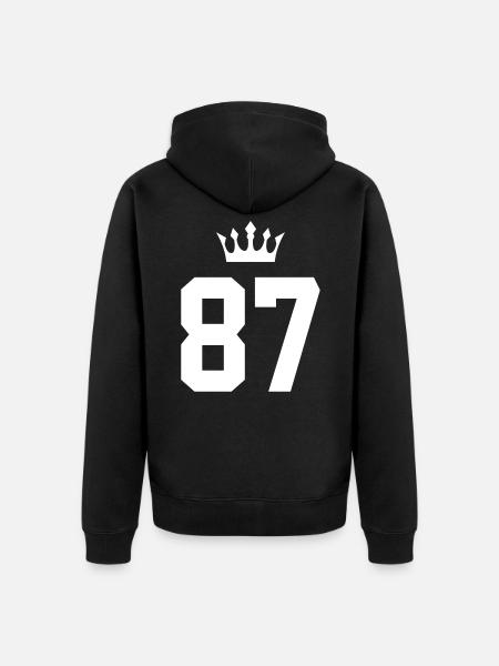87 Couronne numérique - Veste à capuche bio Premium Unisexe - noir
