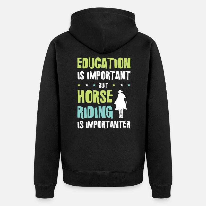 Éducation des chevaux - Veste à capuche bio Premium Unisexe - noir