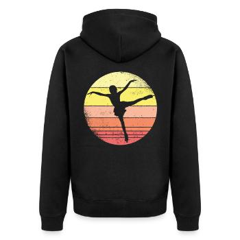 Figure Skater Ice Skating Dancing - Unisex Premium Bio Zip Hoodie - Schwarz - Hinten - Nico (187cm)