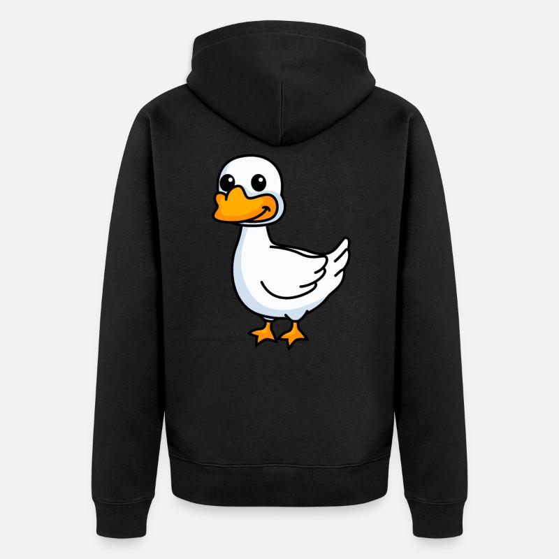 Gans Comic Tier - Unisex Premium Bio Zip Hoodie - Schwarz