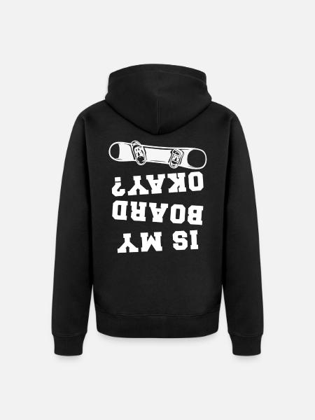 Snowboarding Is My Board Okay - Unisex Premium Organic Zip Hoodie - black