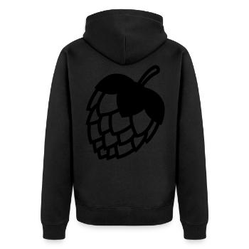 Bier zapfen icon - Unisex Premium Bio Zip Hoodie - Schwarz - Hinten - Nico (187cm)