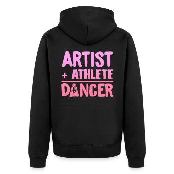 Artiste de danse de ballet + Athlète = - Veste à capuche bio Premium Unisexe - noir - Dos - Nico (187cm)