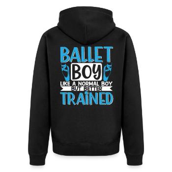 Ballet Boy: Like A Normal Boy, But - Unisex Premium Bio Zip Hoodie - Schwarz - Hinten - Nico (187cm)