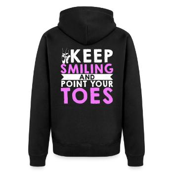 Ballet Dance Keep Smiling And - Unisex Premium Organic Zip Hoodie - black - Back - Nico (187cm)