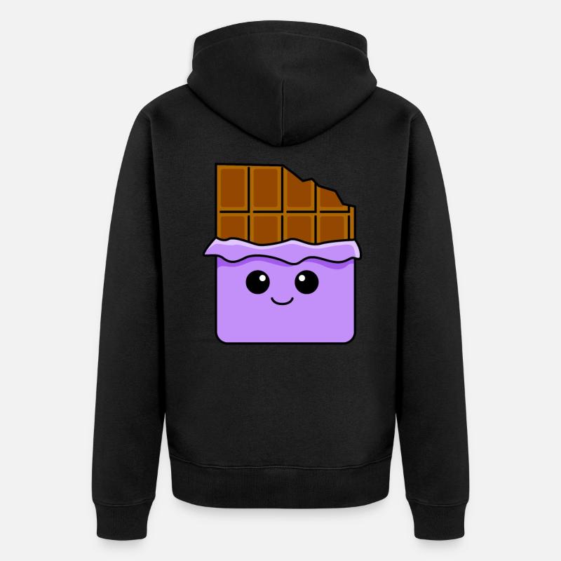 Schokolade Comic - Unisex Premium Bio Zip Hoodie - Schwarz