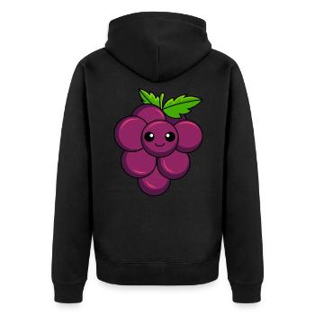Grape Comic - Unisex Premium Organic Zip Hoodie - black - Back - Nico (187cm)