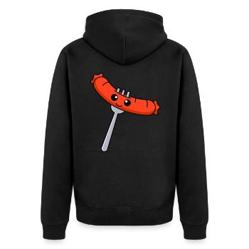 Bande dessinée saucisses - Veste à capuche bio Premium Unisexe - noir - Dos - Nico (187cm)