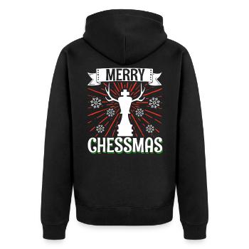 Chess Player Merry Chessmas Game - Unisex Premium Bio Zip Hoodie - Schwarz - Hinten - Nico (187cm)