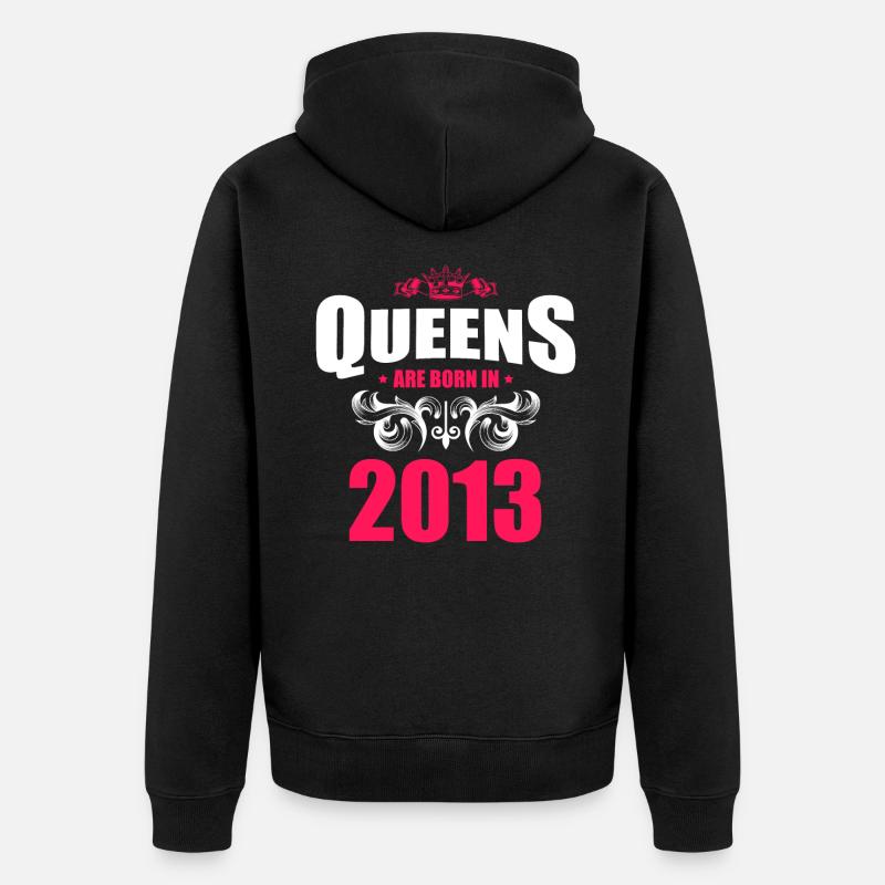 Queens born in 2013 - Unisex Premium Bio Zip Hoodie - Schwarz