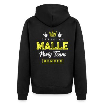 Malle Party Crew - Unisex Premium Organic Zip Hoodie - black - Back - Nico (187cm)