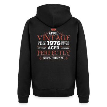 Millésime avril 1976 47ème anniversaire hommes 47 ans - Veste à capuche bio Premium Unisexe - noir - Dos - Nico (187cm)