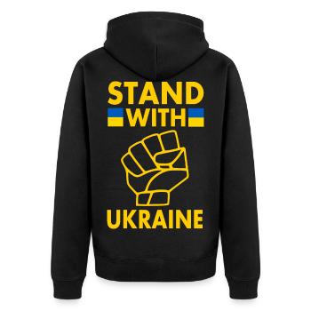 Ukraine - Veste à capuche bio Premium Unisexe - noir - Dos - Nico (187cm)