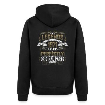 Légende 1971 Cadeau d’anniversaire Mesdames et Messieurs - Veste à capuche bio Premium Unisexe - noir - Dos - Nico (187cm)