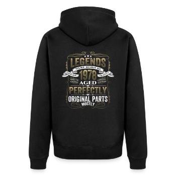 Légende 1978 Cadeau d’anniversaire Mesdames et Messieurs - Veste à capuche bio Premium Unisexe - noir - Dos - Nico (187cm)