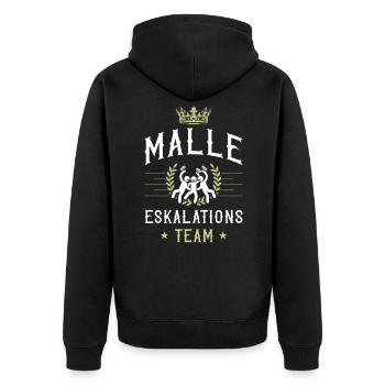 Malle Escalation - Unisex Premium Organic Zip Hoodie - black - Back - Nico (187cm)