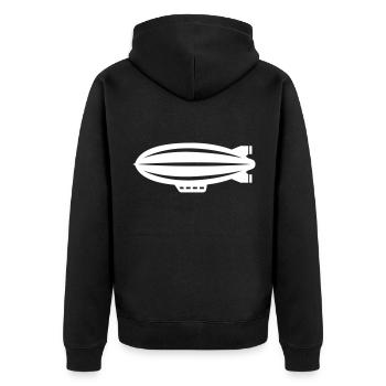 Symbole de l’icône Zeppelin - Veste à capuche bio Premium Unisexe - noir - Dos - Nico (187cm)