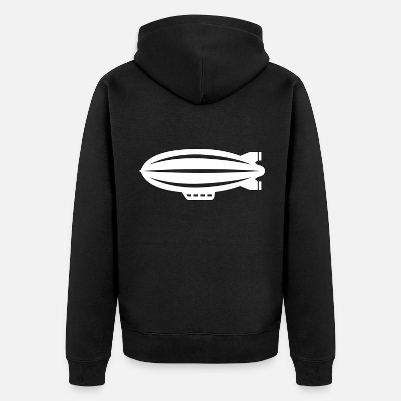 Symbole de l’icône Zeppelin - Veste à capuche bio Premium Unisexe - noir