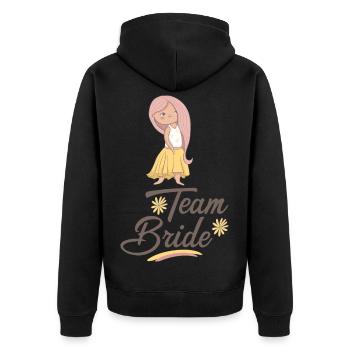 Team Bride - Unisex Premium Organic Zip Hoodie - black - Back - Nico (187cm)