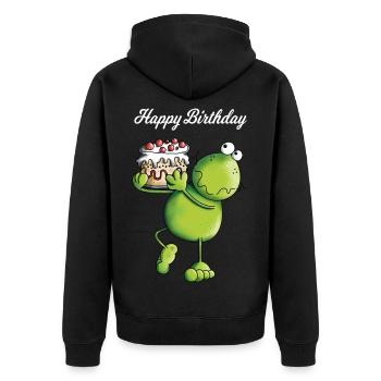 Grenouille d'anniversaire - Veste à capuche bio Premium Unisexe - noir - Dos - Nico (187cm)