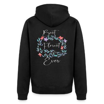 Florist Florist Florist Gardener Flowers - Unisex Premium Organic Zip Hoodie - black - Back - Nico (187cm)