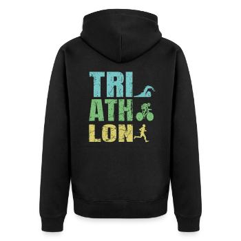 Triathlete Triathlon Athletes Endurance Sports Running - Unisex Premium Organic Zip Hoodie - black - Back - Nico (187cm)