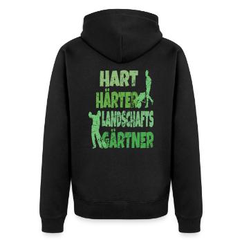 Landschaftsgärtner Gärtner Gartenarbeit Geschenke - Unisex Premium Bio Zip Hoodie - Schwarz - Hinten - Nico (187cm)