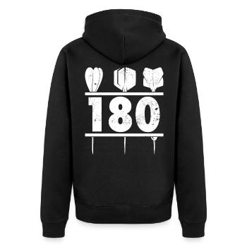 Darts 180 Darts Play Darter Darts Darts Players - Unisex Premium Organic Zip Hoodie - black - Back - Nico (187cm)