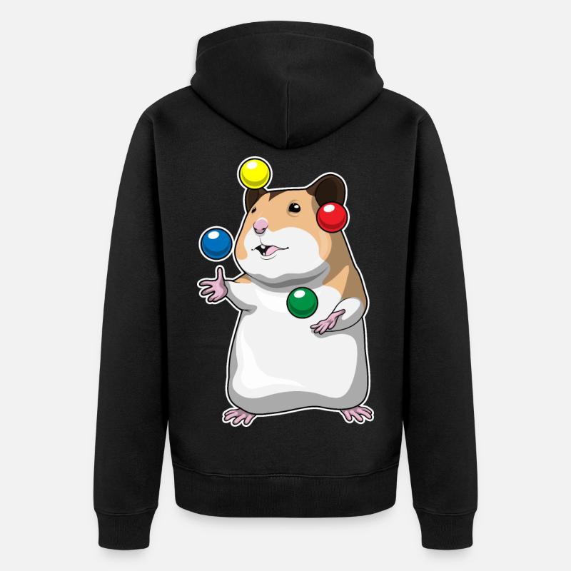 Jongleur hamster jongleur - Veste à capuche bio Premium Unisexe - noir