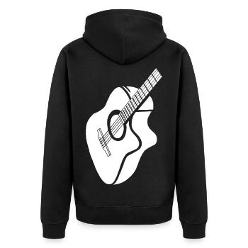 guitare blanche - Veste à capuche bio Premium Unisexe - noir - Dos - Nico (187cm)