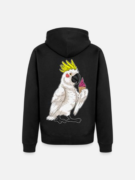 Parrot Waffle Ice Cream - Unisex Premium Organic Zip Hoodie - black