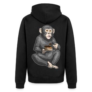 Gâteau de singe - Veste à capuche bio Premium Unisexe - noir - Dos - Nico (187cm)