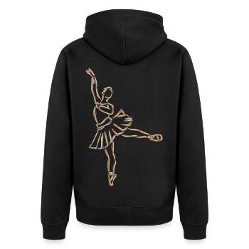 Dessin de fille de ballet - Veste à capuche bio Premium Unisexe - noir - Dos - Nico (187cm)