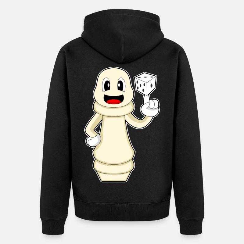 Schachfigur Bauer Schach - Unisex Premium Bio Zip Hoodie - Schwarz