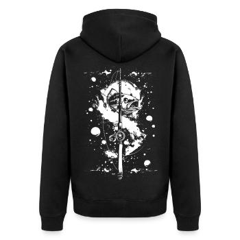 Fishing Color Street Art - Unisex Premium Organic Zip Hoodie - black - Back - Nico (187cm)