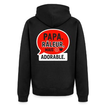 Papa râleur adorable Cadeau fête des pères Noël - Veste à capuche bio Premium Unisexe - noir - Dos - Nico (187cm)
