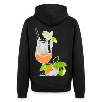 Verre à cocktail à l’orange et à la menthe - Veste à capuche bio Premium Unisexe - noir - Dos - Nico (187cm)