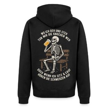 Partout où je vais et où je me tiens, mes os me font mal en disant - Veste à capuche bio Premium Unisexe - noir - Dos - Nico (187cm)