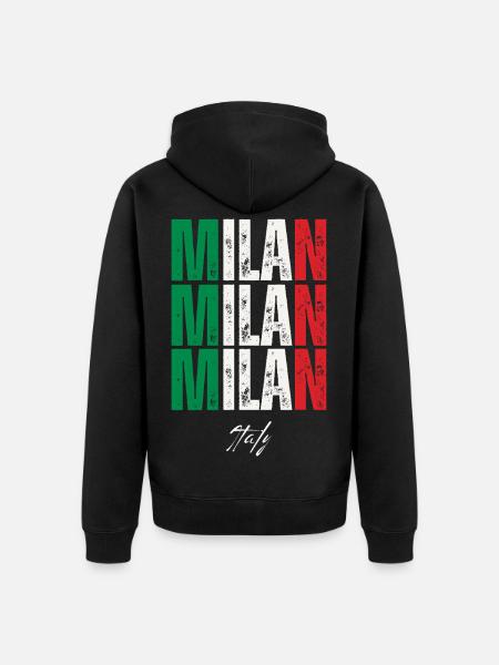 Milan Italy, souvenir of Milan - Unisex Premium Organic Zip Hoodie - black