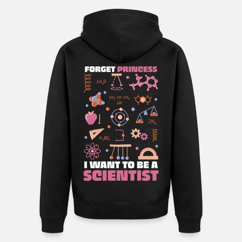 Ich will Wissenschaftler sein – bunte Doodles - Unisex Premium Bio Zip Hoodie - Schwarz