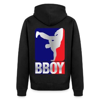 Breakdance B-Boy Streetdance Design Hip Hop Dance - Unisex Premium Bio Zip Hoodie - Schwarz - Hinten - Nico (187cm)