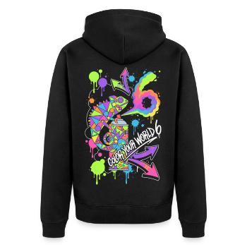 Colorez votre monde 6 Caméléon - Veste à capuche bio Premium Unisexe - noir - Dos - Nico (187cm)