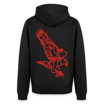 Red eagle in flight - Unisex Premium Organic Zip Hoodie - black - Back - Nico (187cm)