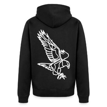 Aigle blanc en vol - Veste à capuche bio Premium Unisexe - noir - Dos - Nico (187cm)
